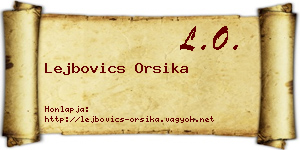 Lejbovics Orsika névjegykártya